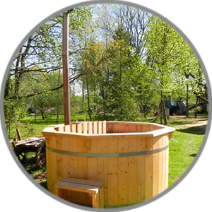 bain cuve bois, baignoire finlandaise bois, spa finlandais, spa bois pas cher